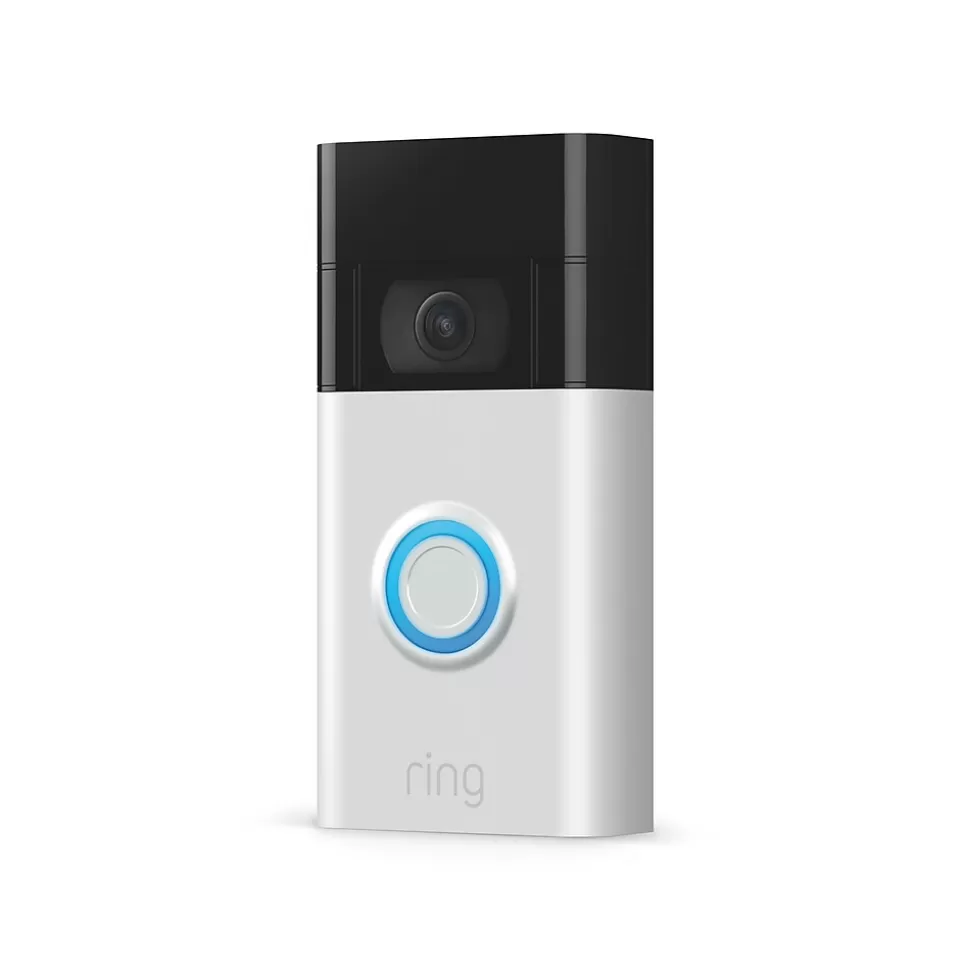 Ring WiFi Wired/Wireless Smart Video Doorbell, Silver (6022381) Hot