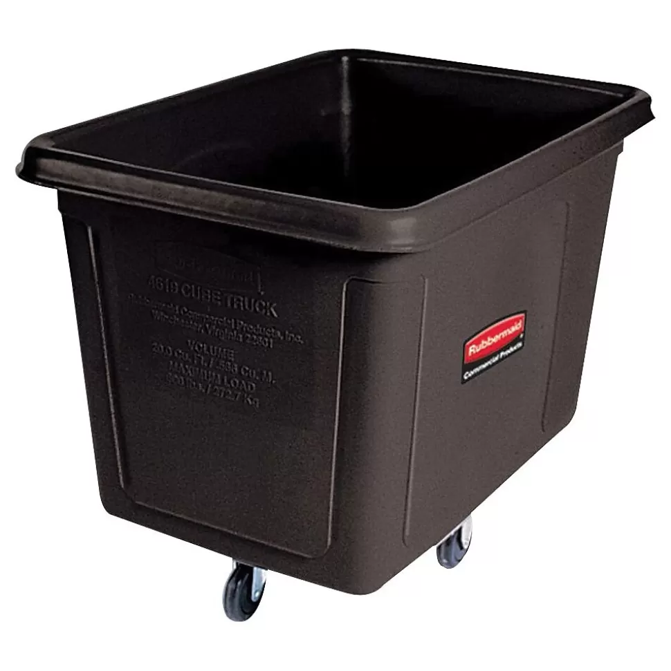 Rubbermaid Cube Truck with no Lid, Black, 500 lb., (FG461900BLA) Clearance