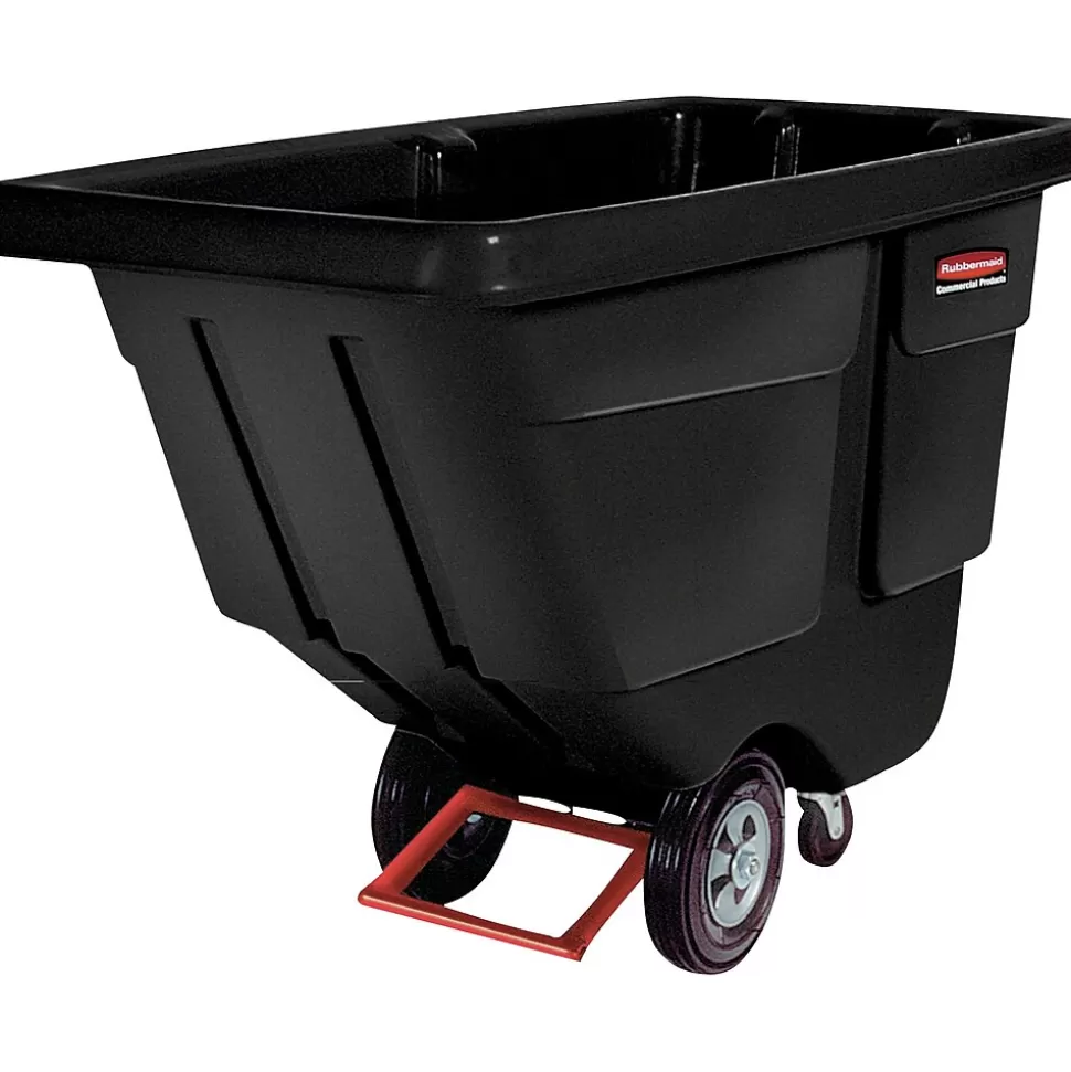 Rubbermaid Tilt Trucks, 102 Gallons, 850 lbs Capacity, Black (RCP1314BLA) Cheap