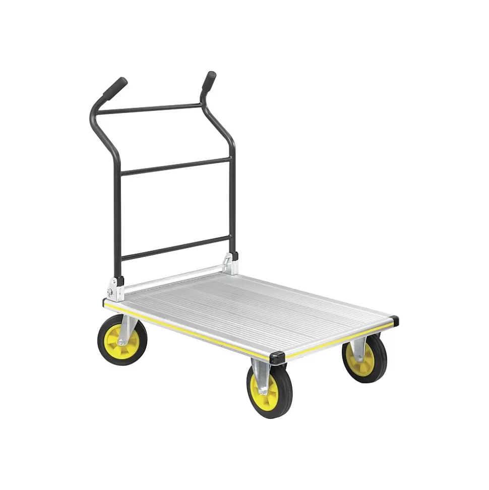 Safco STOW AWAY Platform Truck, 1000 lbs., Aluminum/Black (4053NC) Cheap