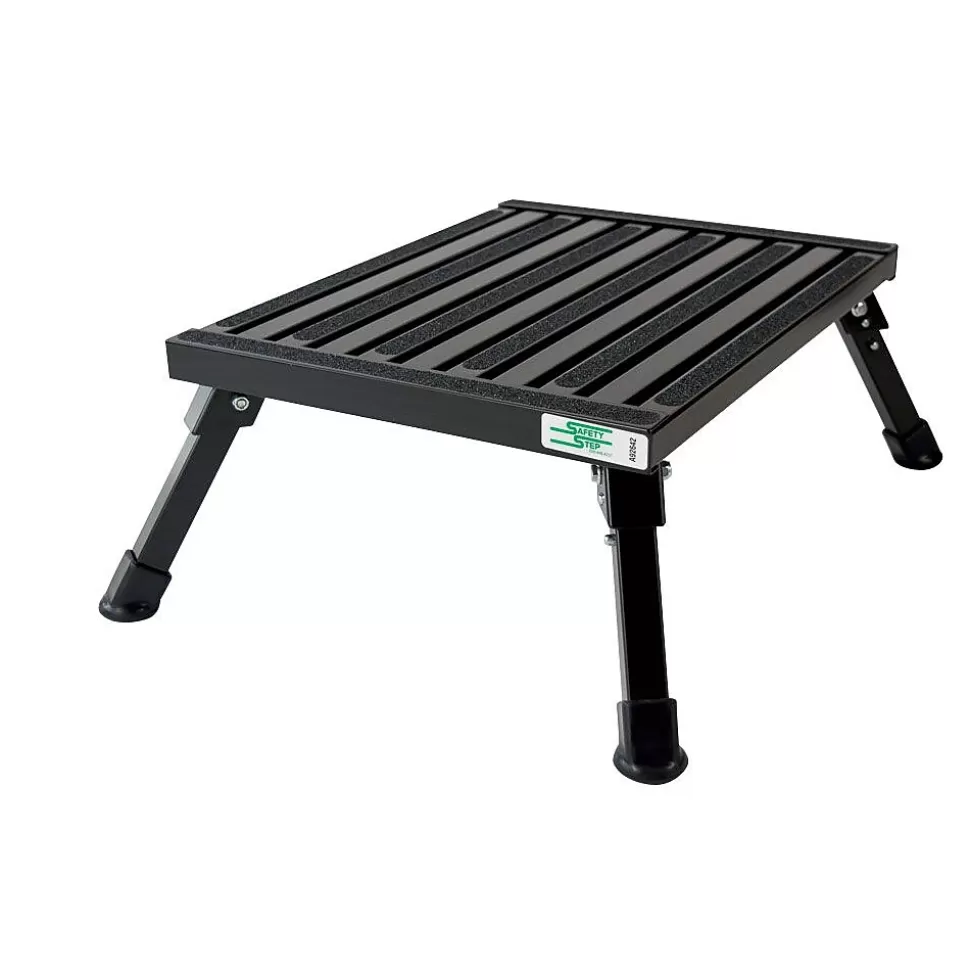 Safety Step Large Folding Aluminum Step, 100lb. (F-08C-BLK) Clearance