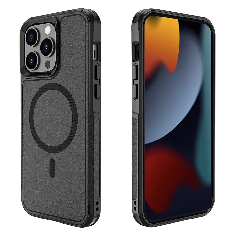 SaharaCase Armor Series Hard Shell Case, Tempered Glass Screen, Camera Protector for iPhone 15 Pro Max, Black (CP482ZD128ZD131) Clearance
