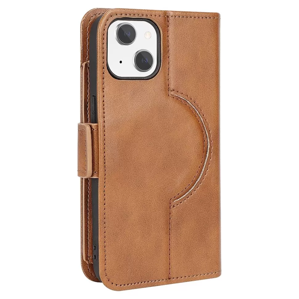 SaharaCase Folio Wallet MagSafe Phone Case for iPhone 15 Plus, Shock Absorbing, Brown (CP00455) Clearance