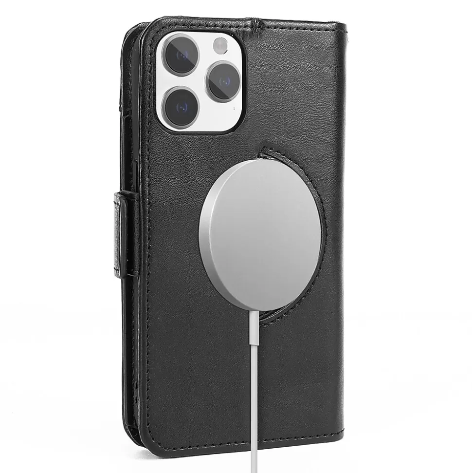 SaharaCase Folio Wallet MagSafe Phone Case for iPhone 15 Pro Max, Shock Absorbing, Black (CP00480) Flash Sale