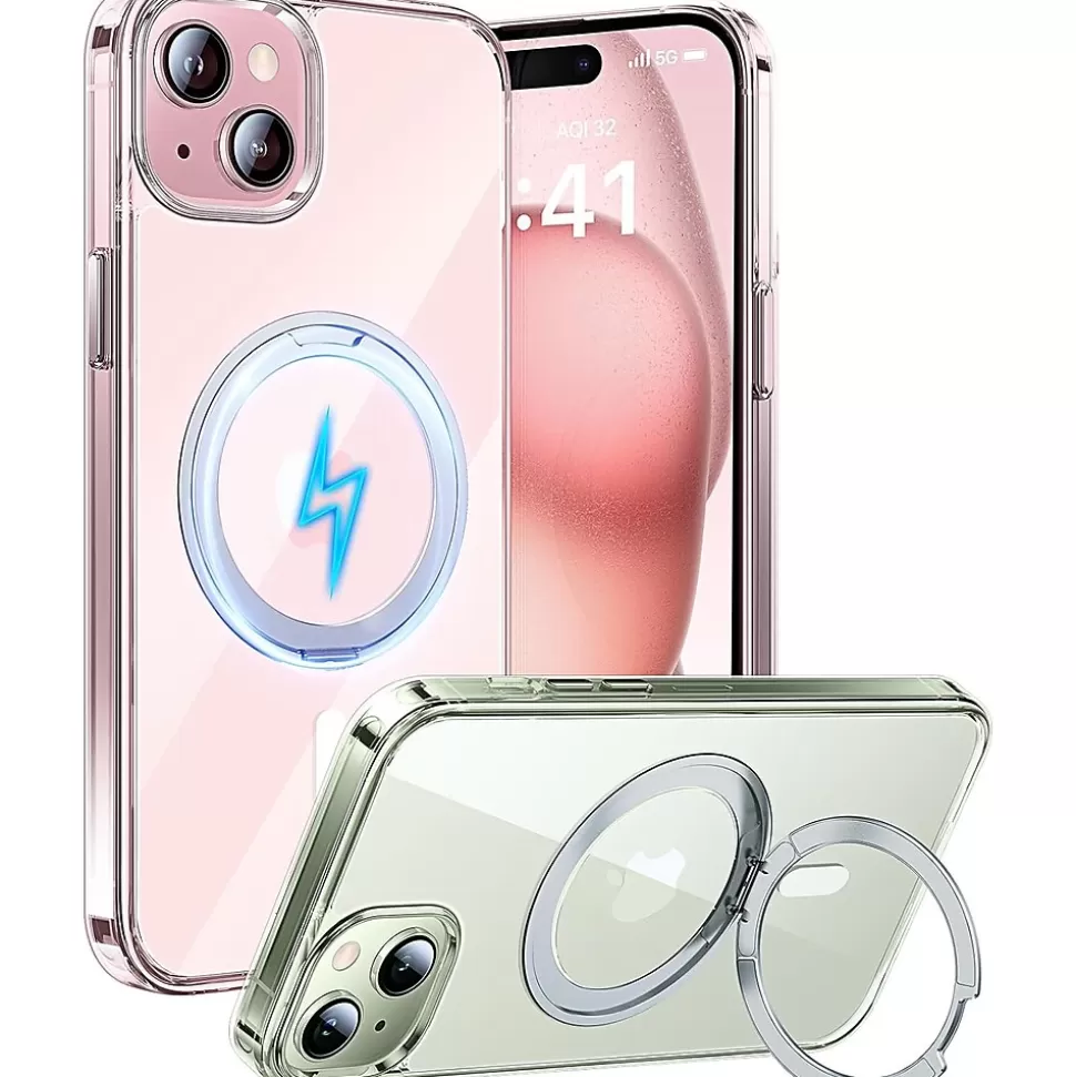 SaharaCase Hybrid-Flex Kickstand MagSafe Phone Case for iPhone 15 Plus, Shock Absorbing, Clear (CP00451) Outlet