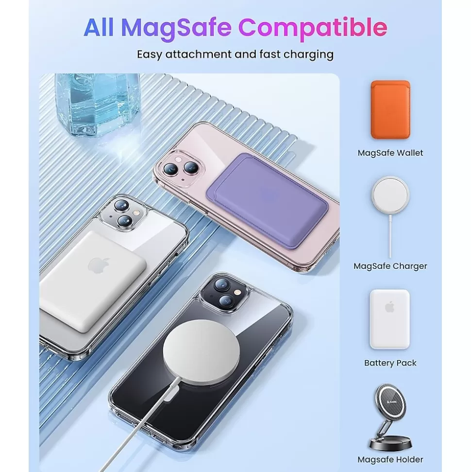 SaharaCase Hybrid-Flex Kickstand MagSafe Phone Case for iPhone 15 Plus, Shock Absorbing, Clear (CP00451) Outlet