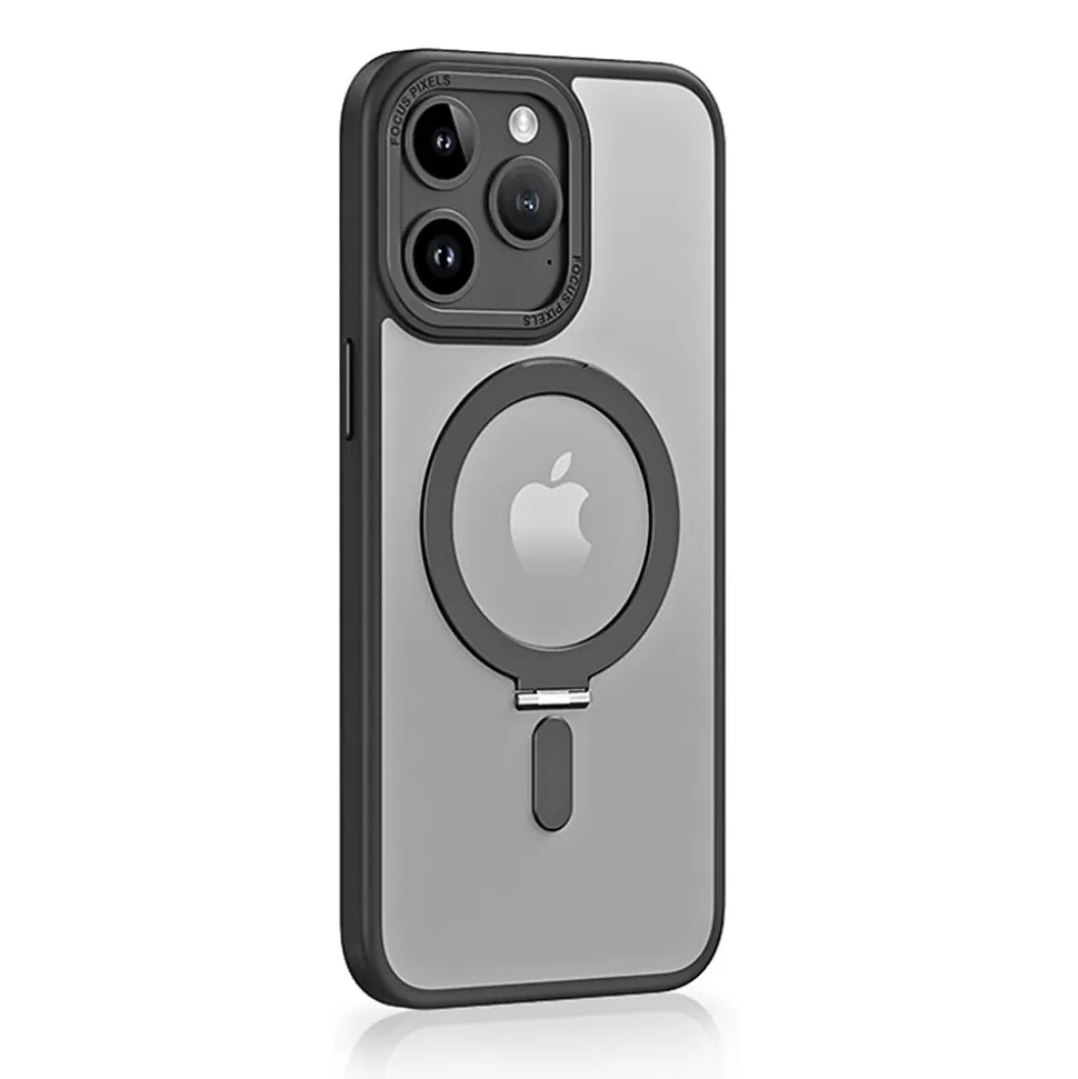 SaharaCase Hybrid-Flex Kickstand MagSafe Phone Case for iPhone 15 Pro Max, Shock Absorbing, Clear Black (CP00483) Fashion