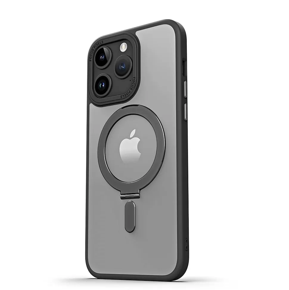 SaharaCase Hybrid-Flex Kickstand MagSafe Phone Case for iPhone 15 Pro Max, Shock Absorbing, Clear Black (CP00483) Fashion