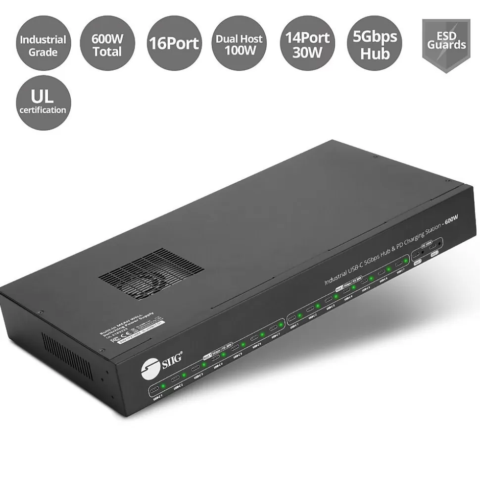 SIIG USB-C to USB-C Charging Station, Black (ID-US0B11-S2) Shop
