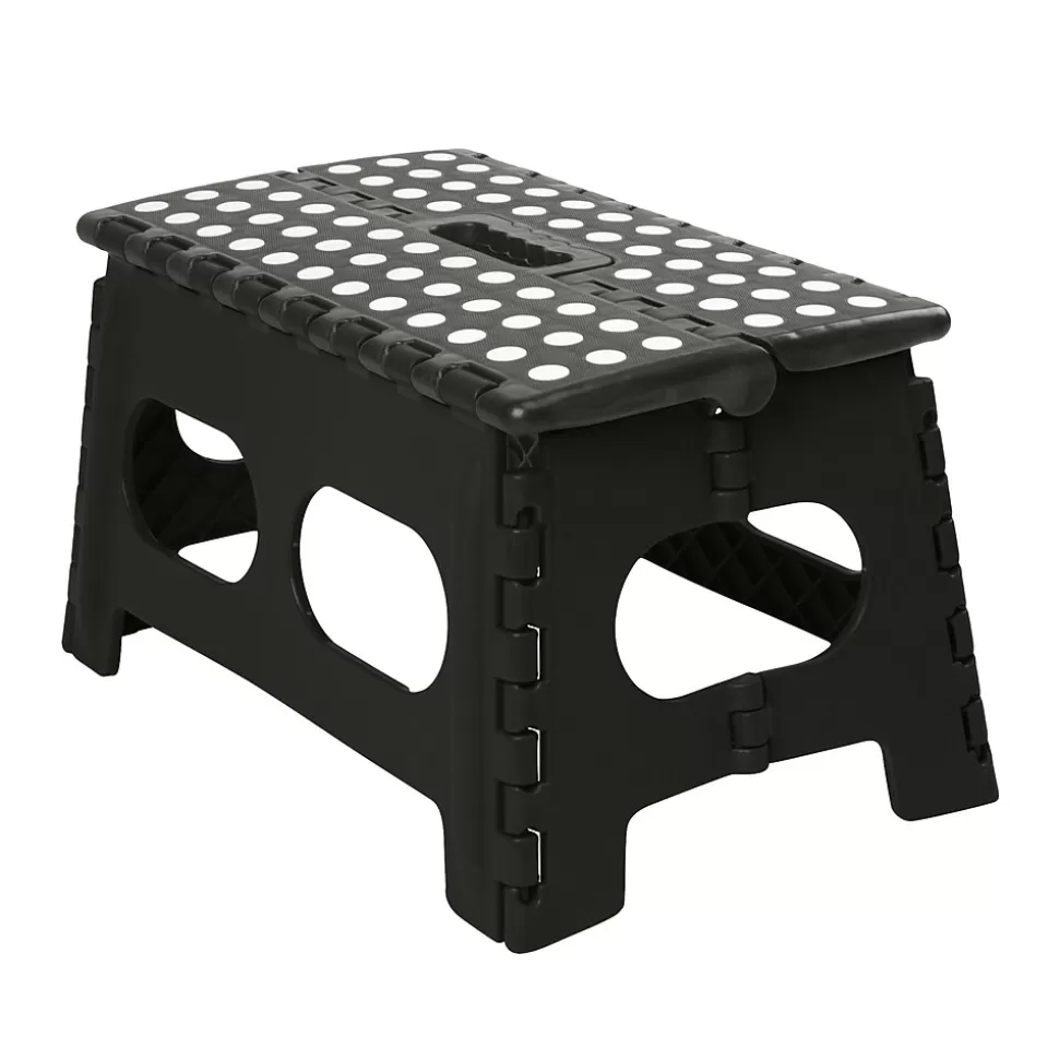 Simplify Folding Step Stool, 16", Black (26458-BLACK) Discount