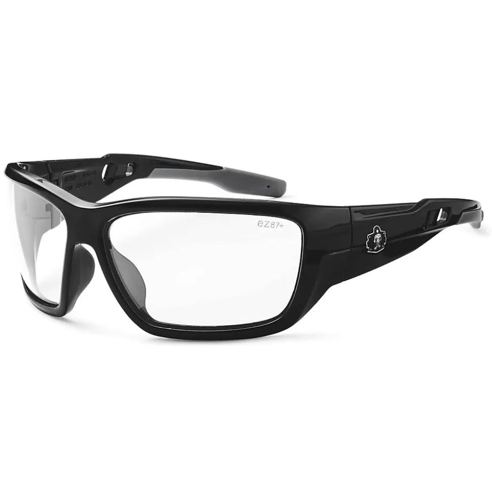 Skullerz BALDR Safety Glasses, Clear Lens, Black (57000) New