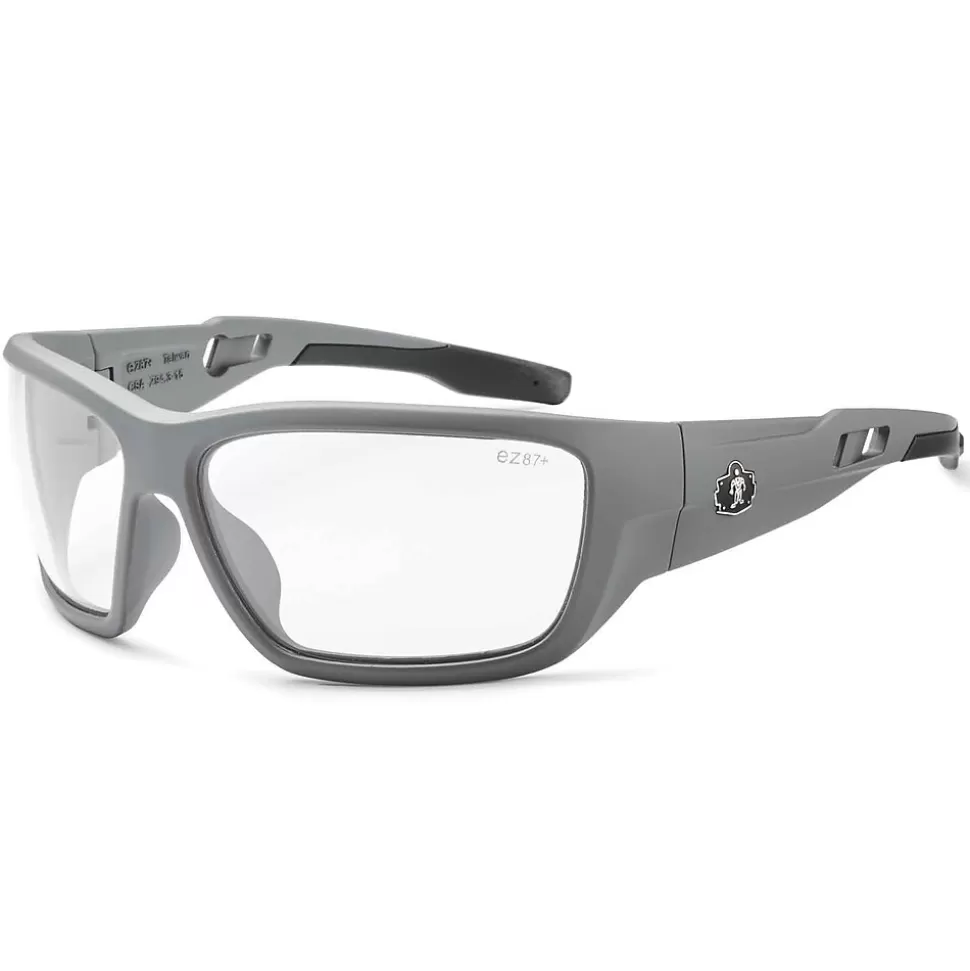 Skullerz BALDR-AF Safety Glasses, Anti-Fog Clear Lens, Matte Gray (57103) New