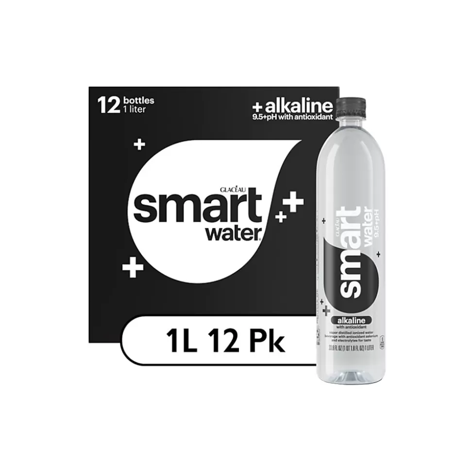 smartwater alkaline with antioxidant Water, 33.81 fl. oz., 12 Bottles/Pack (786162411167) Store