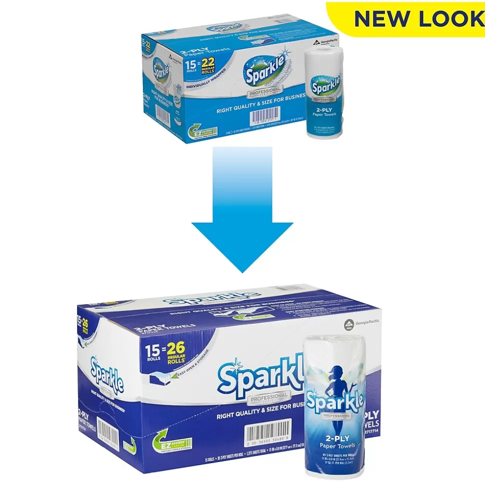 Sparkle Professional Paper Towels, 2-ply, 85 Sheets/Roll, 15 Rolls/Pack (2717714) Cheap