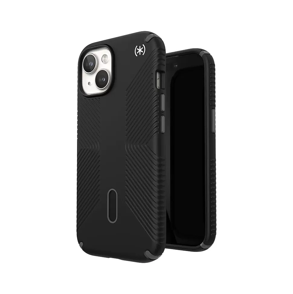 Speck Presidio 2 Grip MagSafe ClickLock Phone Case for iPhone 15, Black/Slate Gray (150439-3205) Best Sale