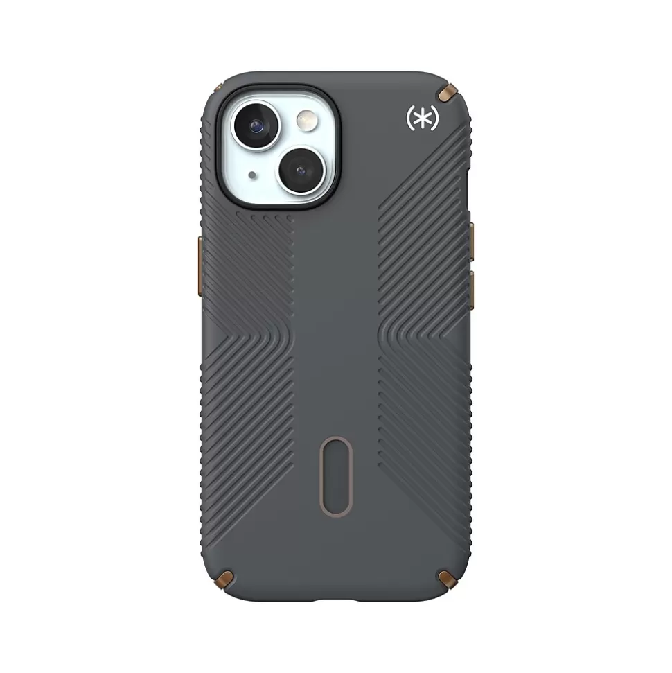 Speck Presidio 2 Grip MagSafe ClickLock Phone Case for iPhone 15, Charcoal Gray/Cool Bronze (150439-3212) Discount