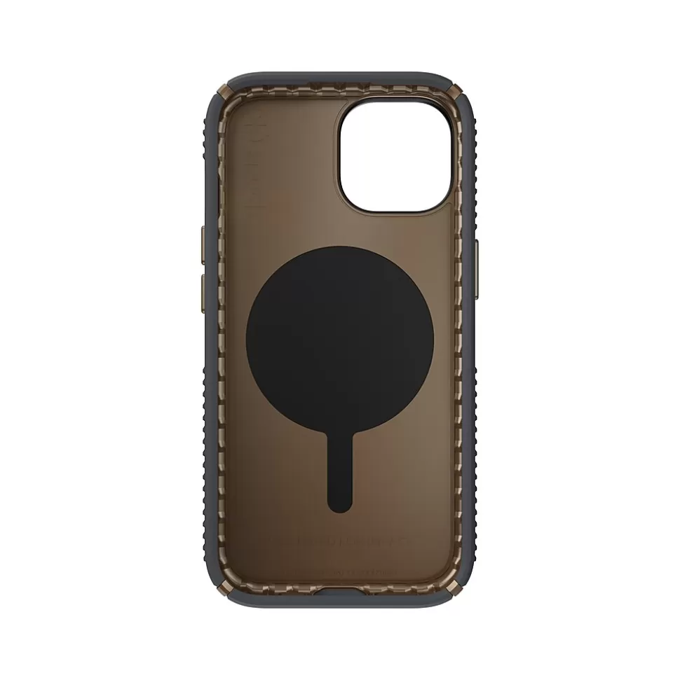 Speck Presidio 2 Grip MagSafe ClickLock Phone Case for iPhone 15, Charcoal Gray/Cool Bronze (150439-3212) Discount