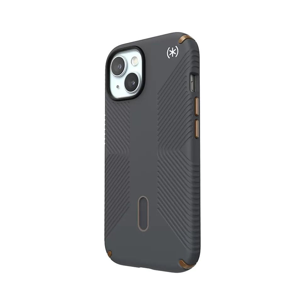 Speck Presidio 2 Grip MagSafe ClickLock Phone Case for iPhone 15, Charcoal Gray/Cool Bronze (150439-3212) Discount