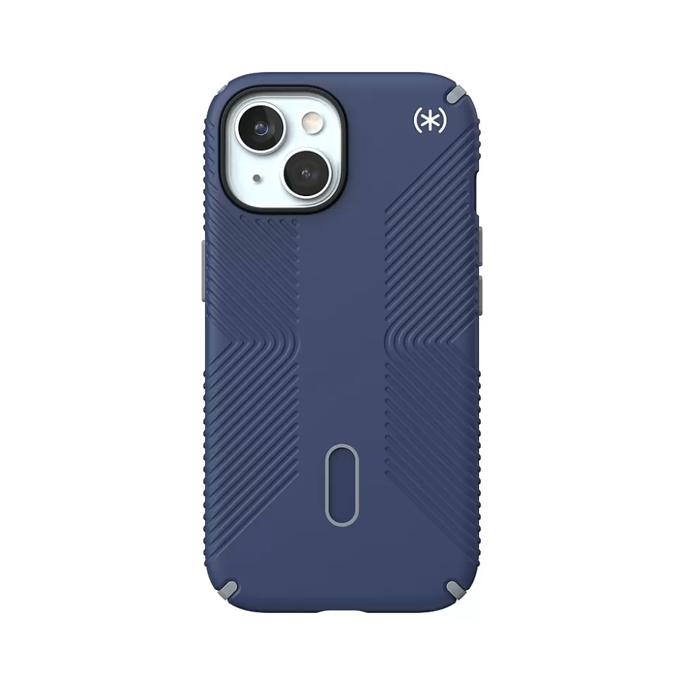 Speck Presidio 2 Grip MagSafe ClickLock Phone Case for iPhone 15, Coastal Blue/Dust Gray (150439-3206) Cheap