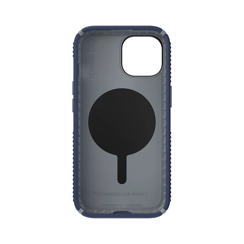 Speck Presidio 2 Grip MagSafe ClickLock Phone Case for iPhone 15, Coastal Blue/Dust Gray (150439-3206) Cheap