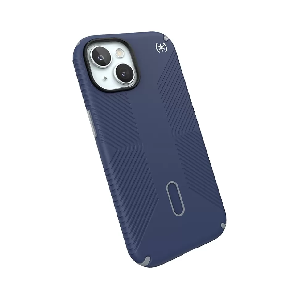 Speck Presidio 2 Grip MagSafe ClickLock Phone Case for iPhone 15, Coastal Blue/Dust Gray (150439-3206) Cheap