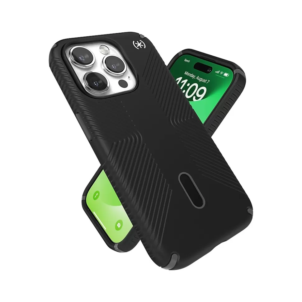 Speck Presidio 2 Grip MagSafe ClickLock Phone Case for iPhone 15 Pro, Black/Slate Gray (150447-3205) Cheap