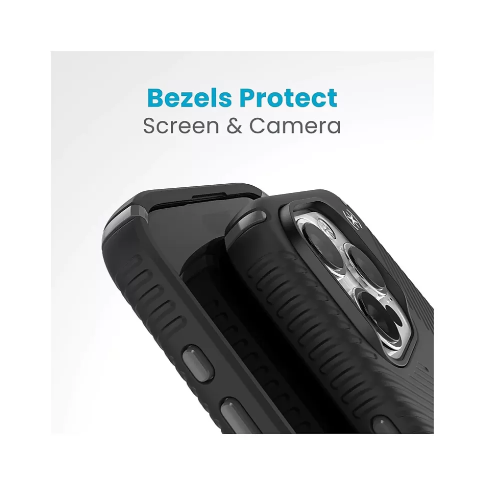 Speck Presidio 2 Grip MagSafe ClickLock Phone Case for iPhone 15 Pro, Black/Slate Gray (150447-3205) Cheap