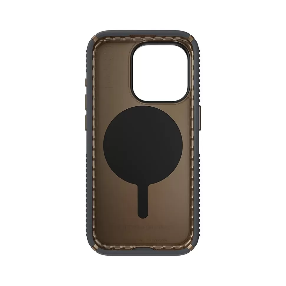 Speck Presidio 2 Grip MagSafe ClickLock Phone Case for iPhone 15 Pro, Charcoal Gray/Cool Bronze (150447-3212) Outlet