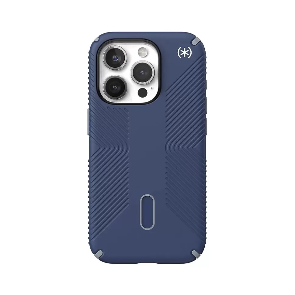 Speck Presidio 2 Grip MagSafe ClickLock Phone Case for iPhone 15 Pro, Coastal Blue/Dust Gray (150447-3206) Store