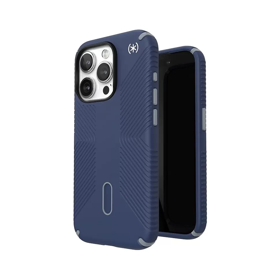 Speck Presidio 2 Grip MagSafe ClickLock Phone Case for iPhone 15 Pro, Coastal Blue/Dust Gray (150447-3206) Store