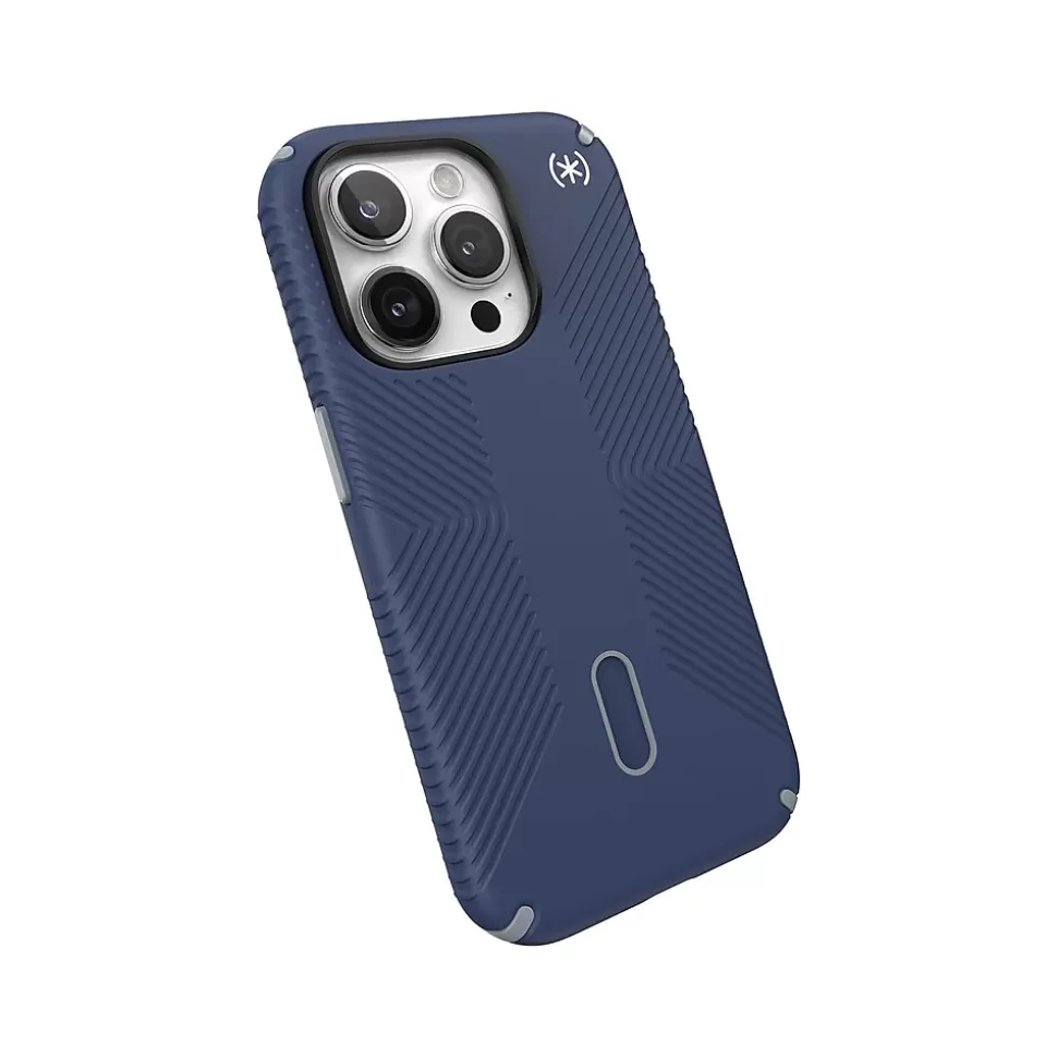 Speck Presidio 2 Grip MagSafe ClickLock Phone Case for iPhone 15 Pro, Coastal Blue/Dust Gray (150447-3206) Store
