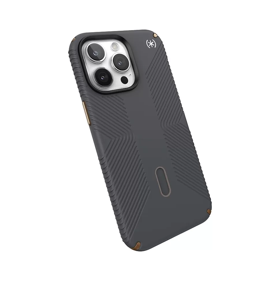 Speck Presidio 2 Grip MagSafe ClickLock Phone Case for iPhone 15 Pro Max, Charcoal Gray/Cool Bronze (150463-3212) Best Sale