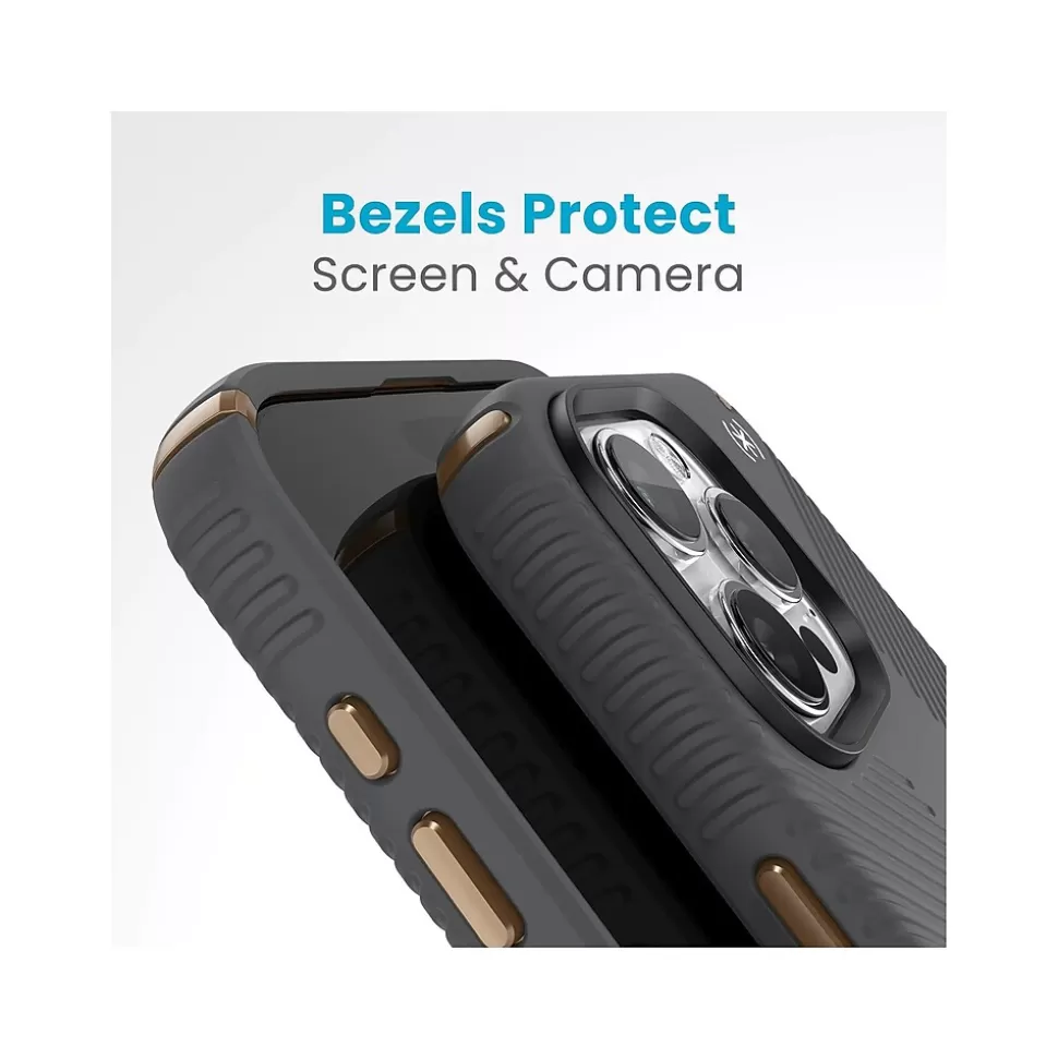 Speck Presidio 2 Grip MagSafe ClickLock Phone Case for iPhone 15 Pro Max, Charcoal Gray/Cool Bronze (150463-3212) Best Sale