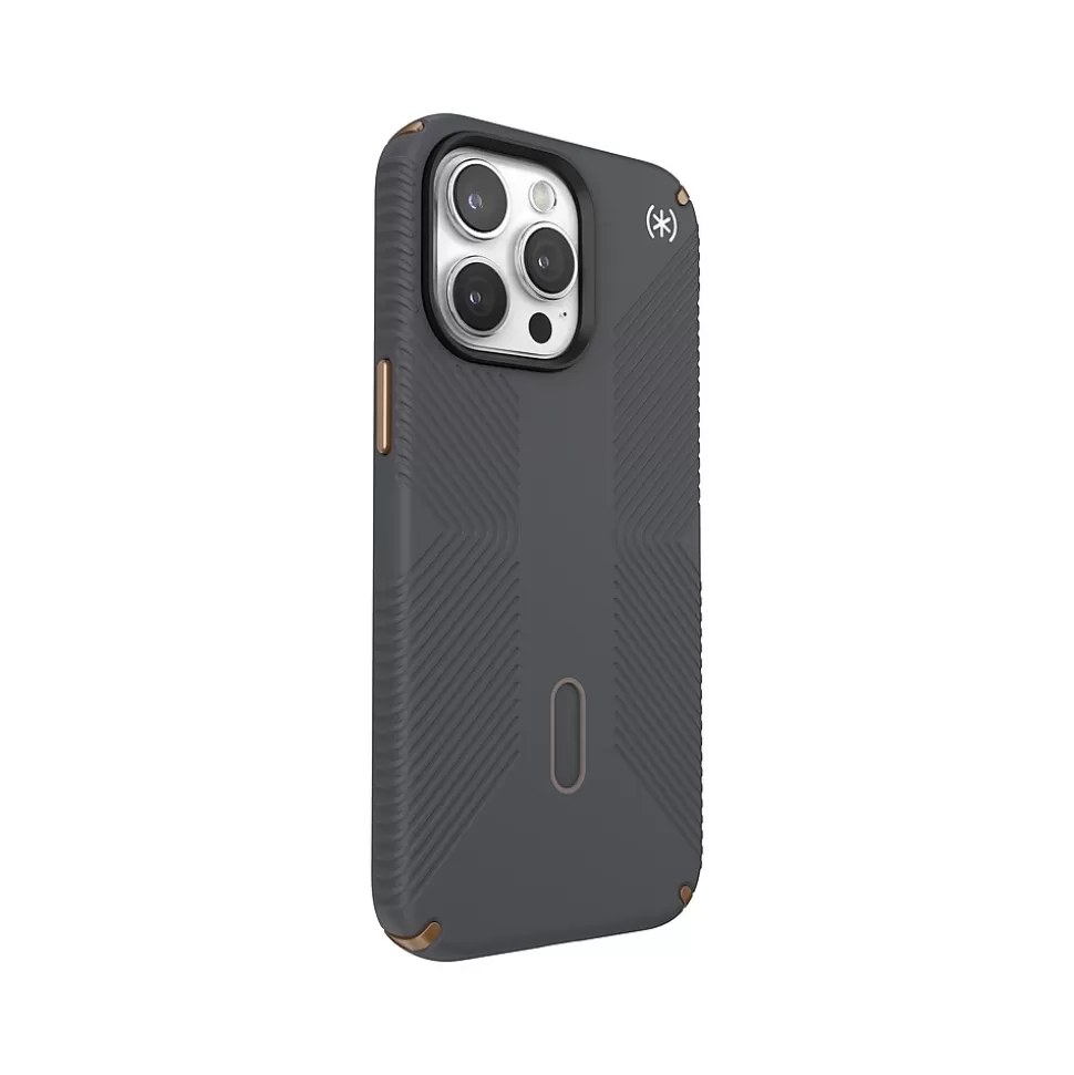 Speck Presidio 2 Grip MagSafe ClickLock Phone Case for iPhone 15 Pro Max, Charcoal Gray/Cool Bronze (150463-3212) Best Sale