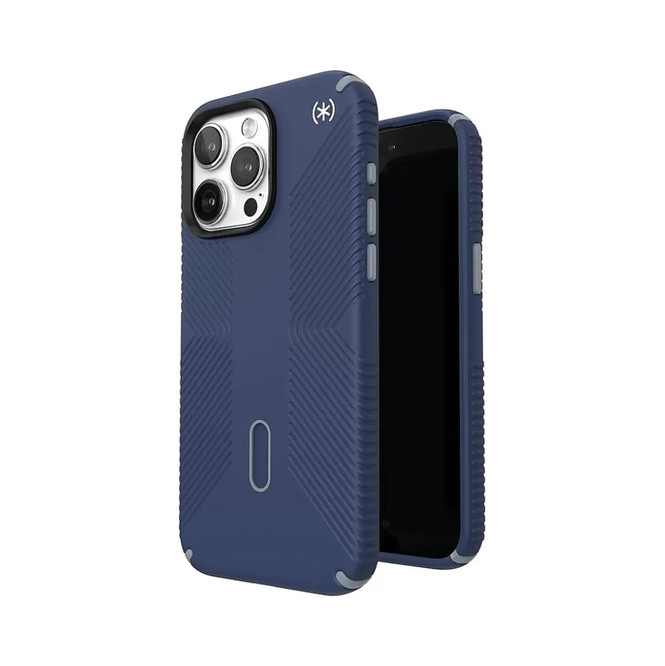 Speck Presidio 2 Grip MagSafe ClickLock Phone Case for iPhone 15 Pro Max, Coastal Blue/Dust Gray (150463-3206) Flash Sale