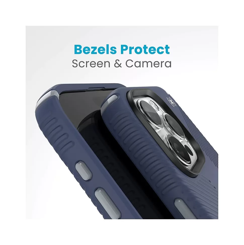 Speck Presidio 2 Grip MagSafe ClickLock Phone Case for iPhone 15 Pro Max, Coastal Blue/Dust Gray (150463-3206) Flash Sale