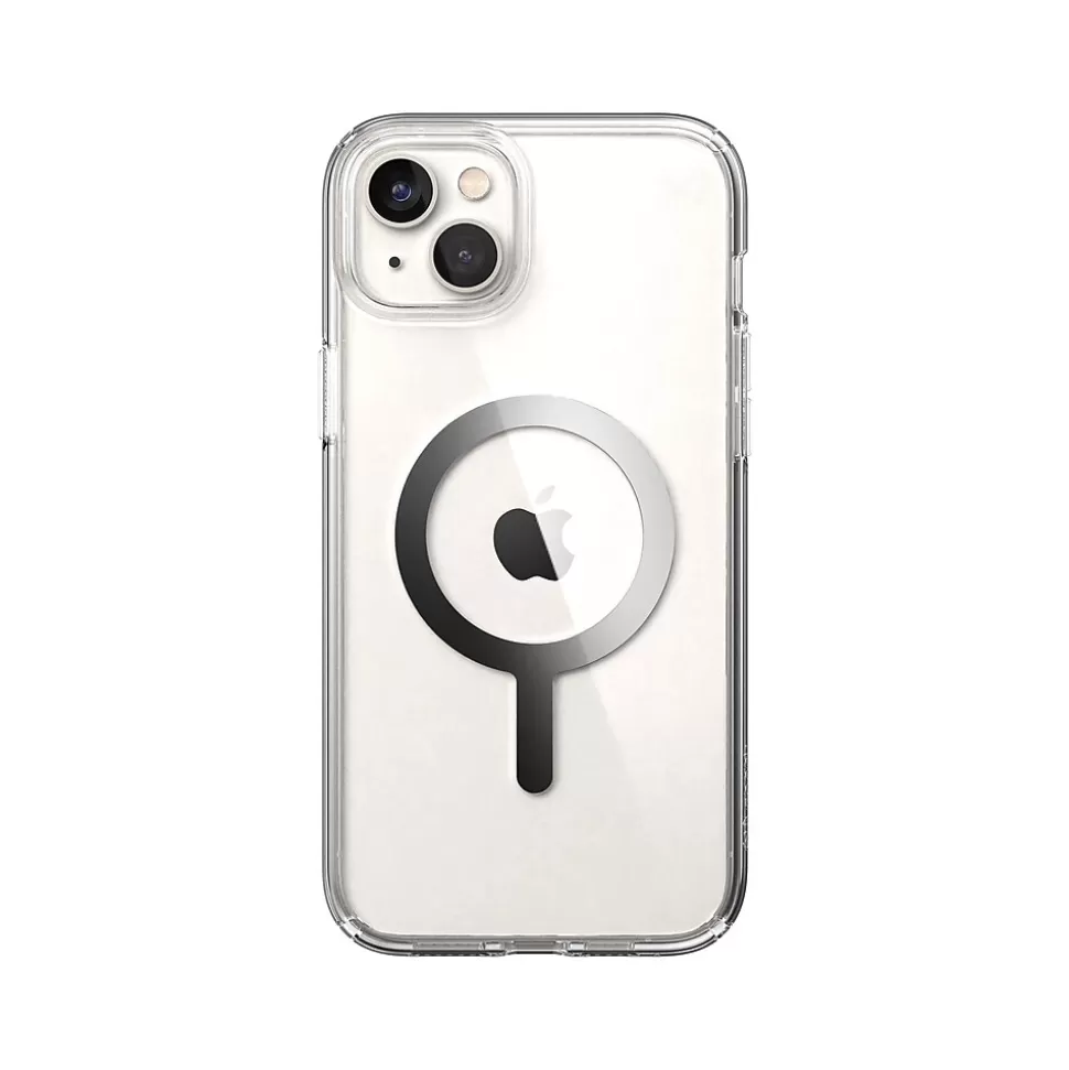 Speck Presidio Perfect-Clear MagSafe Clear/Silver Case for iPhone 14 Plus (150119-3080) New