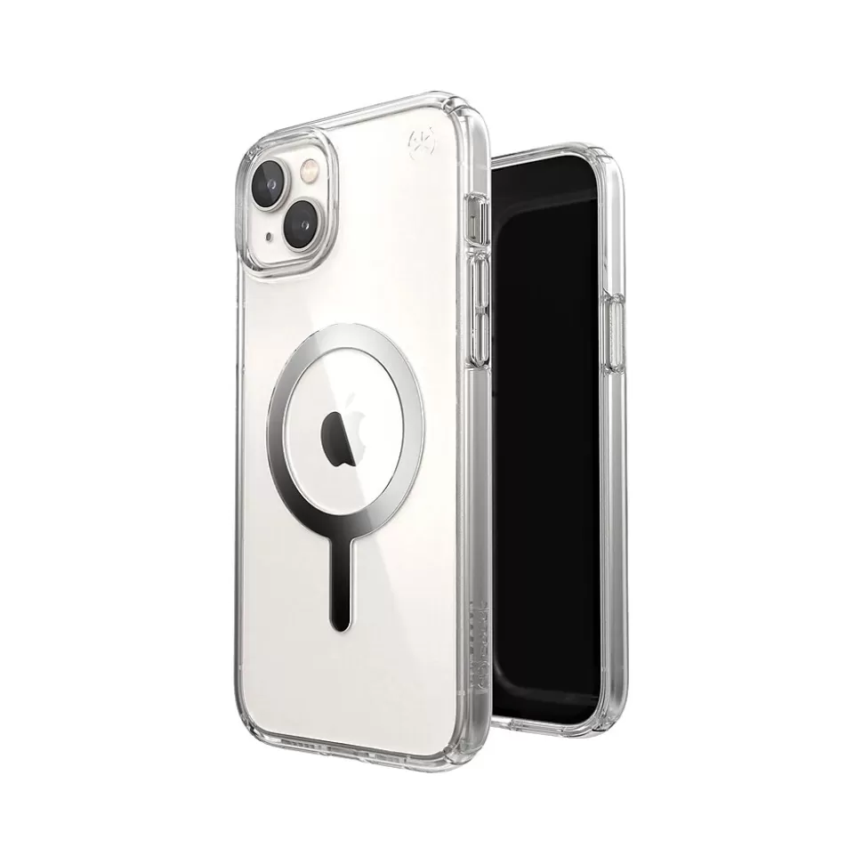 Speck Presidio Perfect-Clear MagSafe Clear/Silver Case for iPhone 14 Plus (150119-3080) New
