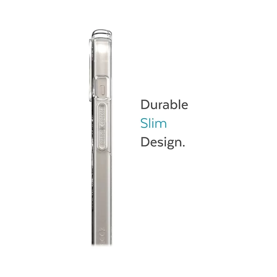 Speck Presidio Perfect-Clear MagSafe Clear/Silver Case for iPhone 14 Plus (150119-3080) New