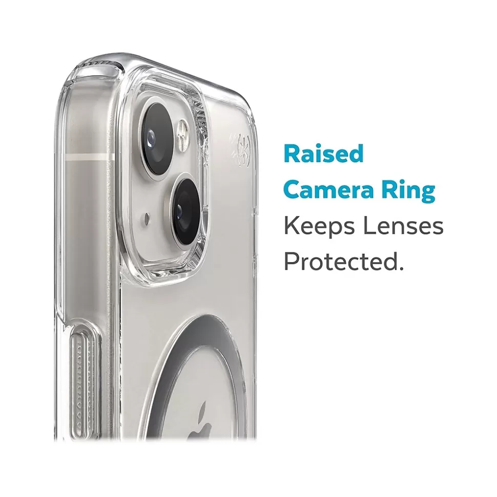 Speck Presidio Perfect-Clear MagSafe Clear/Silver Case for iPhone 14 Plus (150119-3080) New