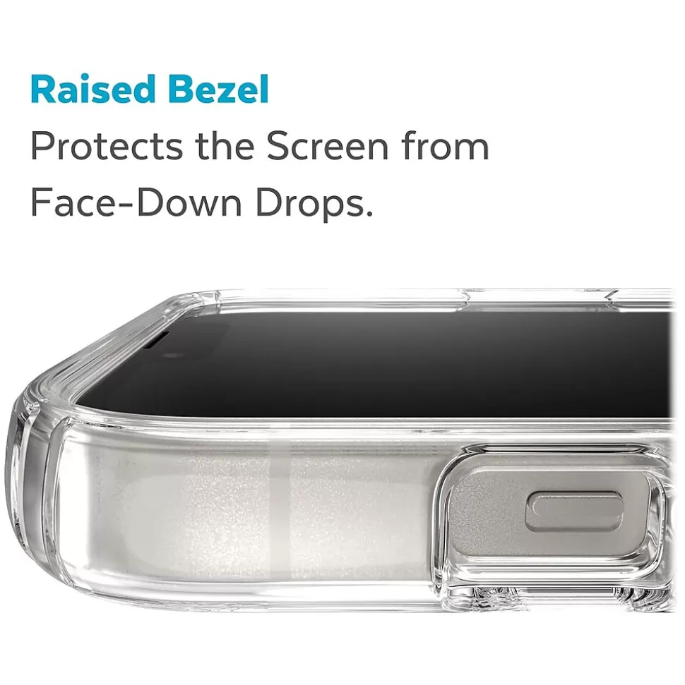 Speck Presidio Perfect-Clear MagSafe Clear/Silver Case for iPhone 14 Plus (150119-3080) New