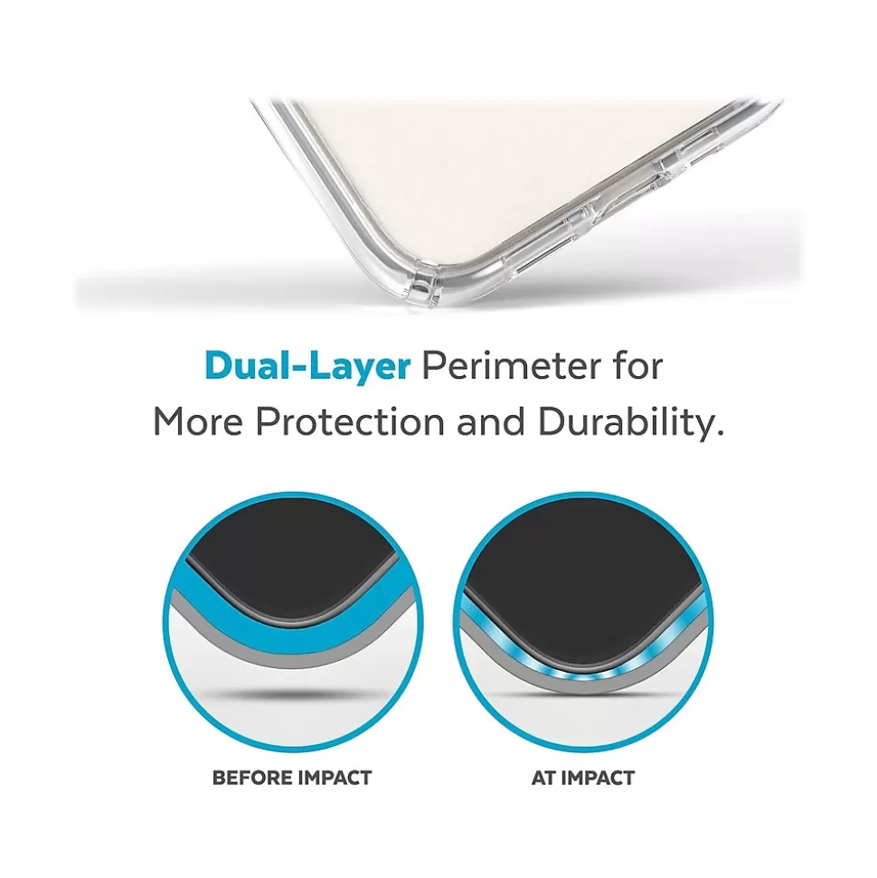 Speck Presidio Perfect-Clear MagSafe Clear/Silver Case for iPhone 14 Plus (150119-3080) New