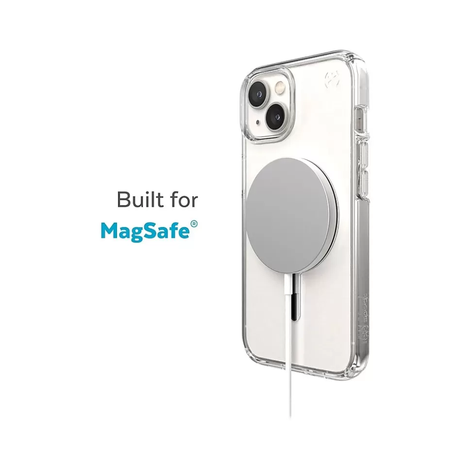 Speck Presidio Perfect-Clear MagSafe Clear/Silver Case for iPhone 14 Plus (150119-3080) New