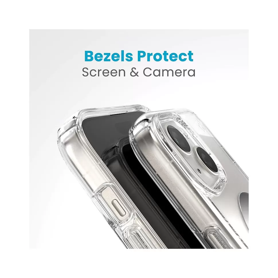 Speck Presidio Perfect-Clear MagSafe ClickLock Phone Case for iPhone 15, Clear/Chrome (150441-3199) Flash Sale