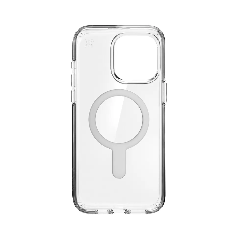Speck Presidio Perfect-Clear MagSafe ClickLock Phone Case for iPhone 15 Pro Max, Clear/Chrome (150465-3199) Best