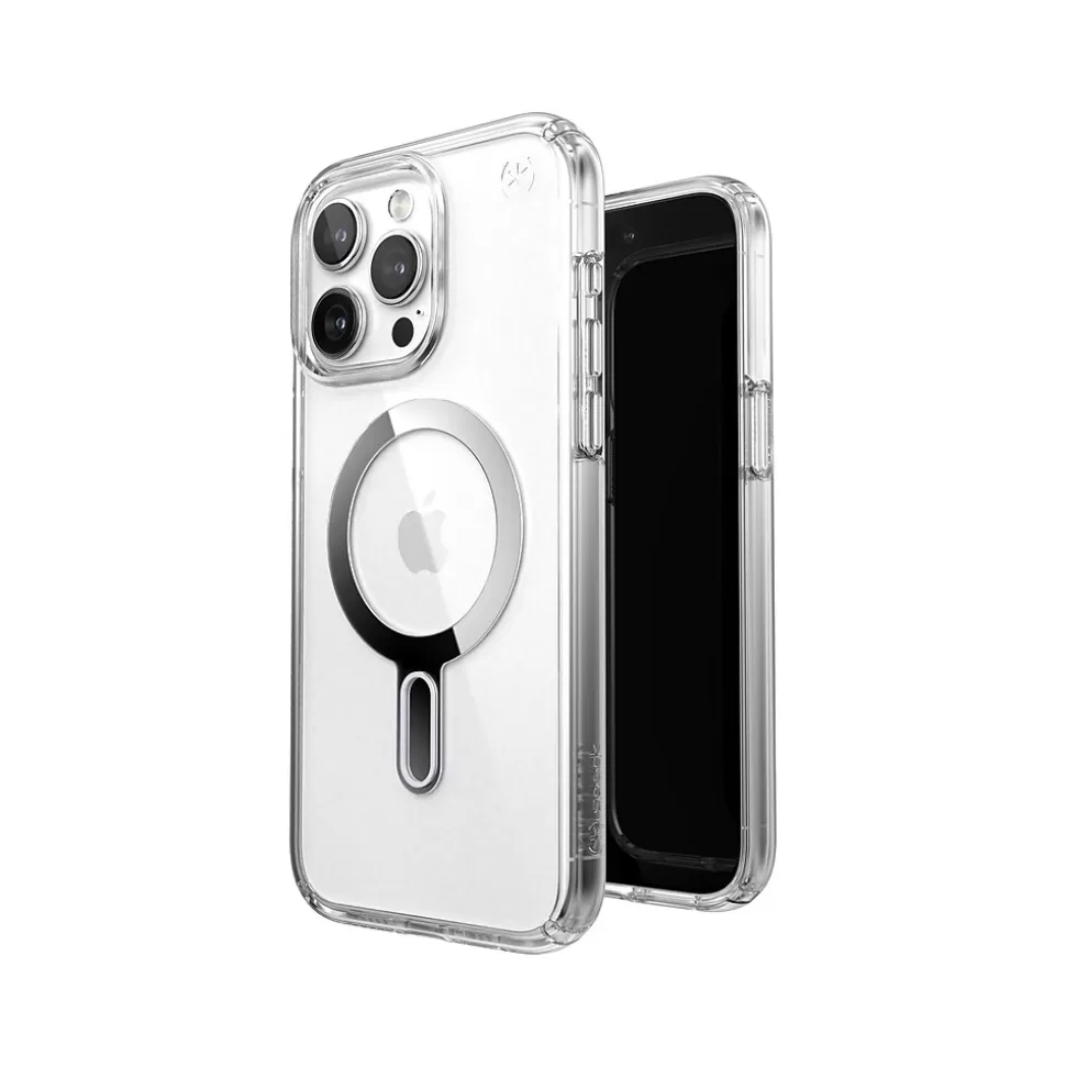 Speck Presidio Perfect-Clear MagSafe ClickLock Phone Case for iPhone 15 Pro Max, Clear/Chrome (150465-3199) Best