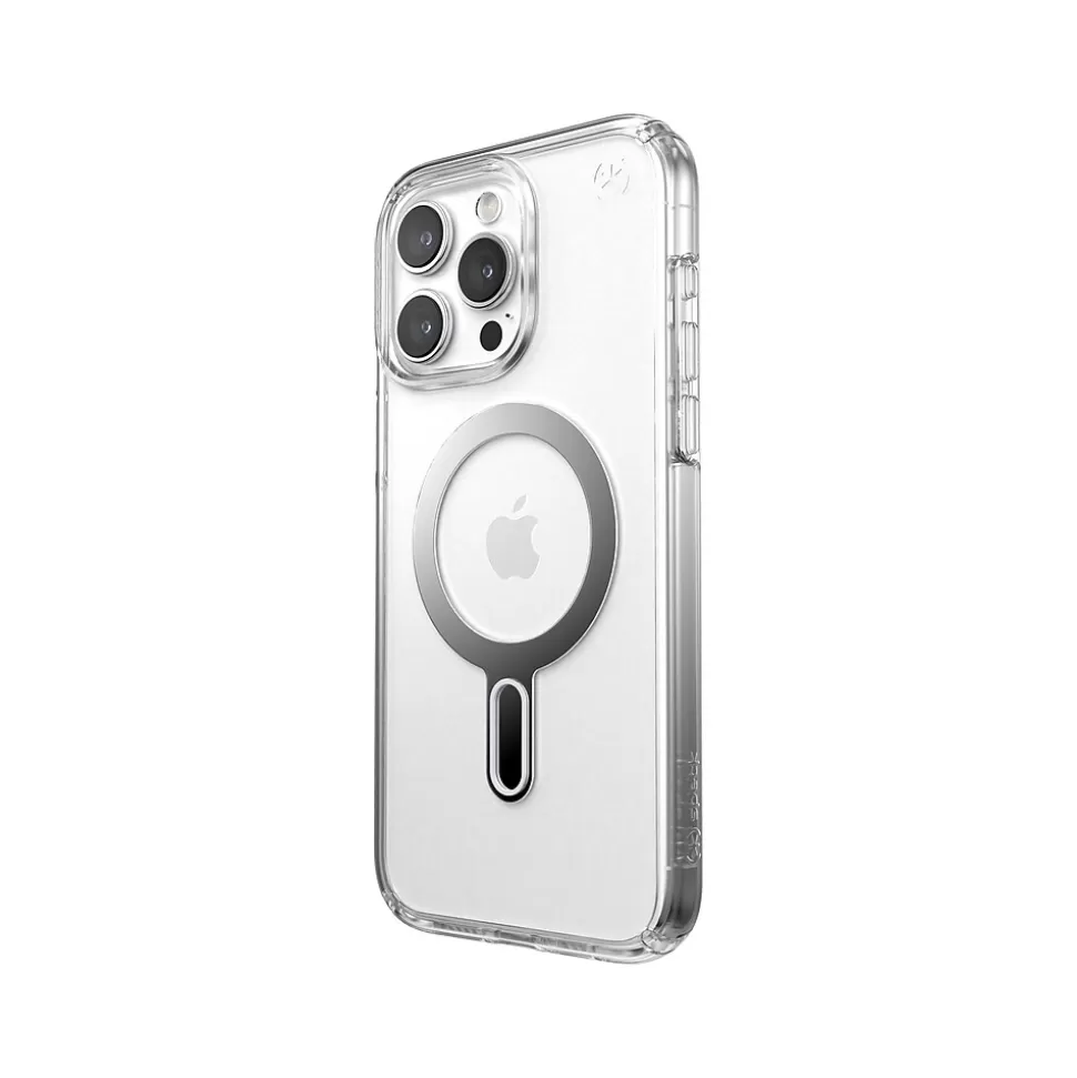 Speck Presidio Perfect-Clear MagSafe ClickLock Phone Case for iPhone 15 Pro Max, Clear/Chrome (150465-3199) Best