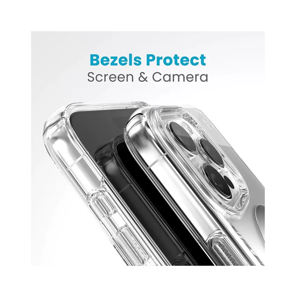 Speck Presidio Perfect-Clear MagSafe ClickLock Phone Case for iPhone 15 Pro Max, Clear/Chrome (150465-3199) Best