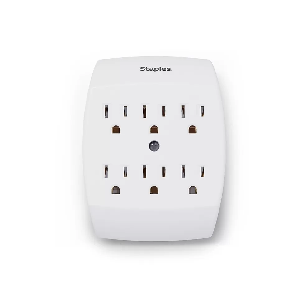 Staples 6 Outlet Adapter, White (22145) Shop