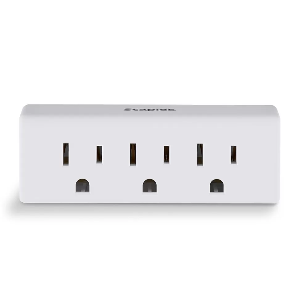 Staples 3-Outlet In-Wall Plug-In Power Adapter, White (22141) Best